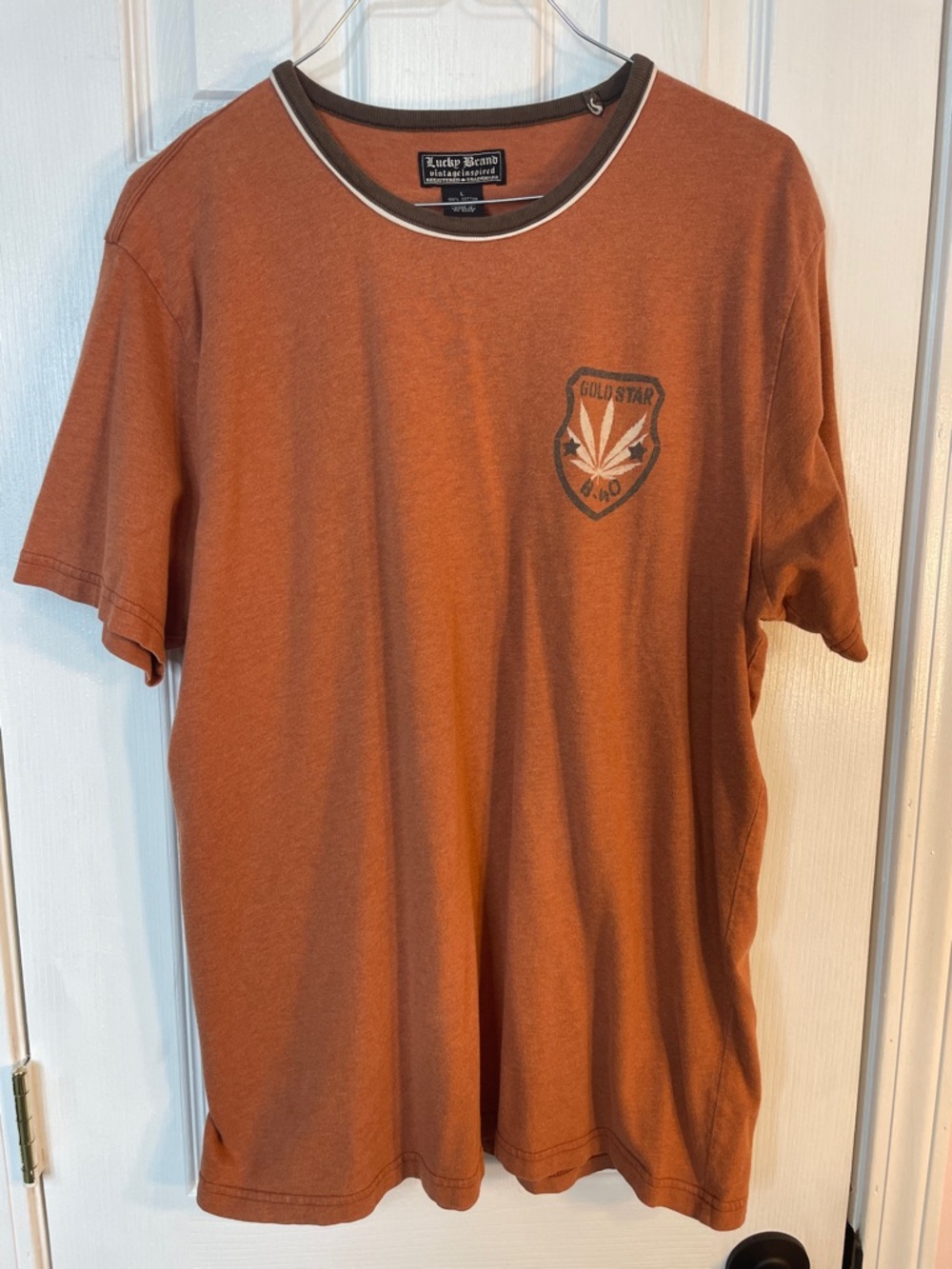 Lucky Brand Men's Rust Orange Short-Sleeve Graphic Tee